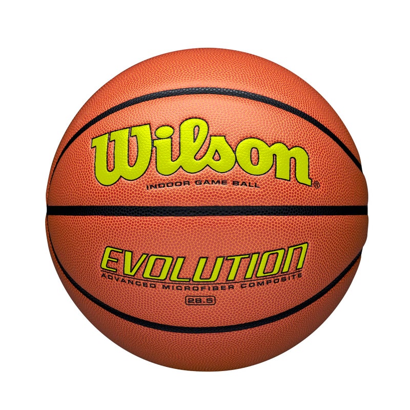 WILSON Evolution Game Basketball, Yellow, Intermediate Size - 28.5" - Image 1